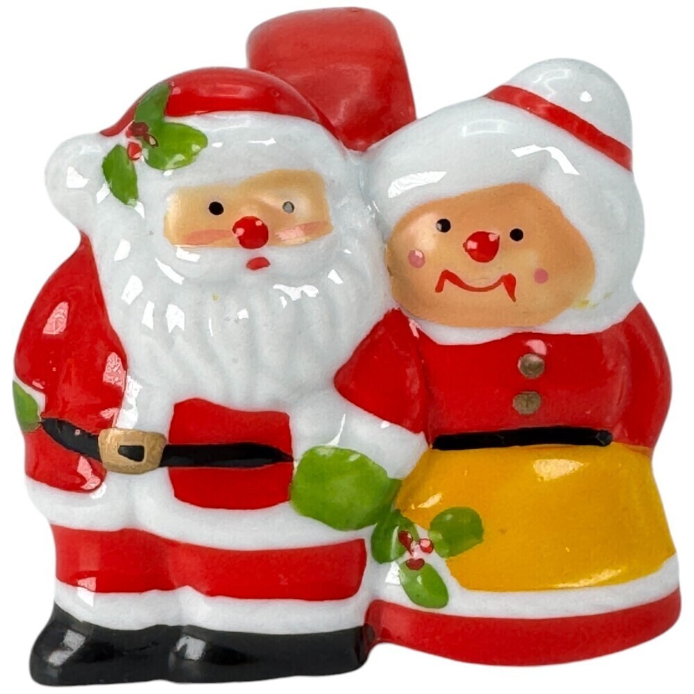Christmas Mr and Mrs Santa Claus Napkin Rings Set of 4 Red Cute